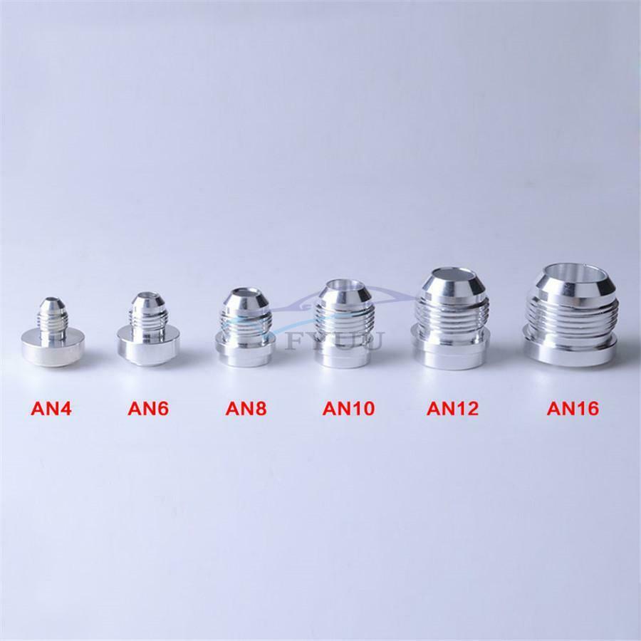 2× AN8 Aluminum Alloy Weld On Bung Hose Fitting Adapter Fuel Oil Cooler For Cars