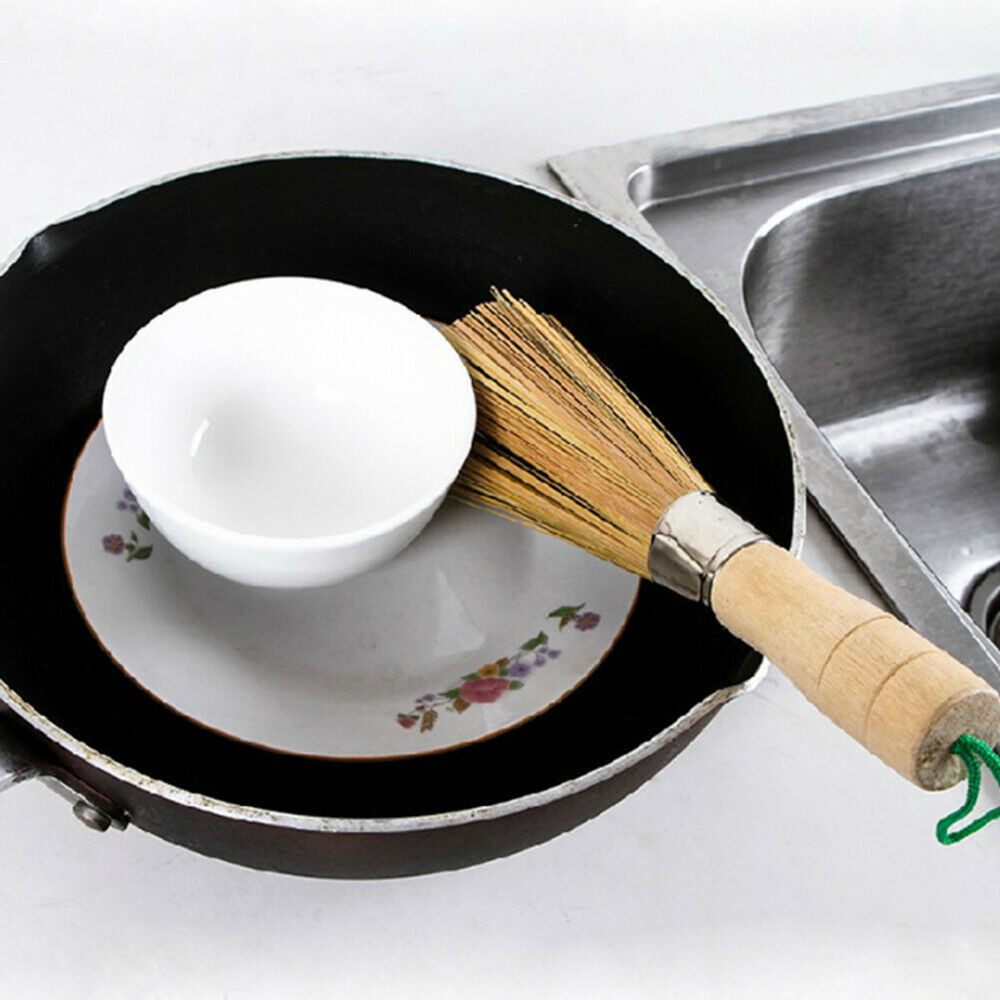 1Pcs Wash Pot Brush Handmade Wash Brush Natural Bamboo Convenient for Kitchen