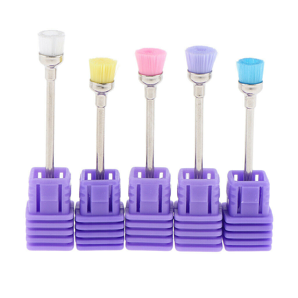 5pcs/set Salon Fingernail Polishing Nail Grinding Head Clean Mini Brush