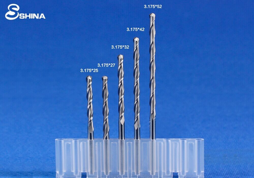 5x 1/8" Shank 2 Flute Ball-nose End Mill Tungsten Carbide Spiral Cutter 1mm