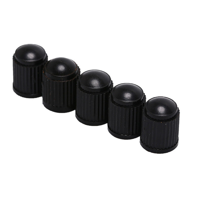 5pcs black plastic dust valve caps bike car wheel tyre air valve stem caps BDAU
