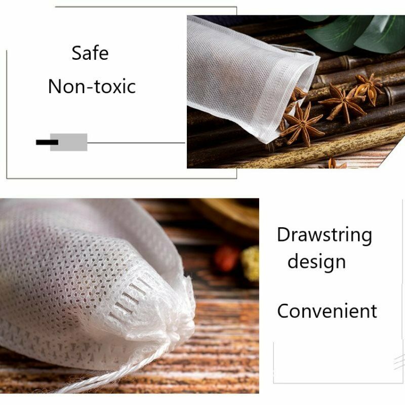 Teabags 6 x 8CM Food Grade Empty Scented Tea Bag Infuser With String Seal Fil Tt
