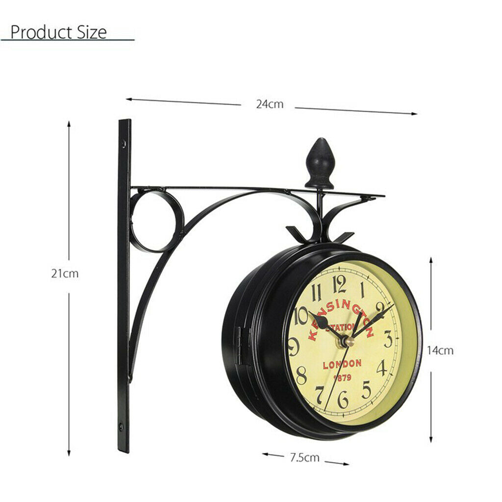 Modern Art Design Double Sided Wall Clock Station Clock Home Classic Art Decor