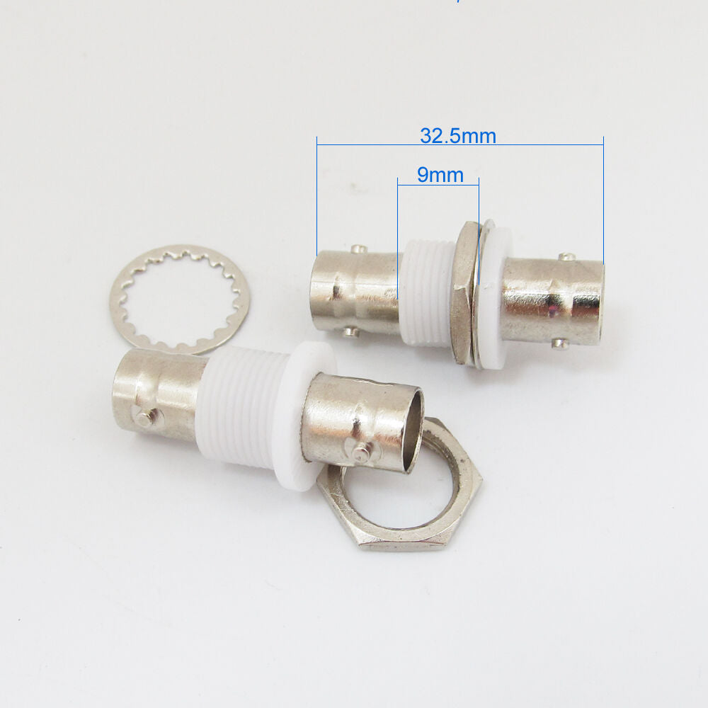 10pcs BNC Female to BNC Female Straight Coupler Adapter Connector White Bulkhead
