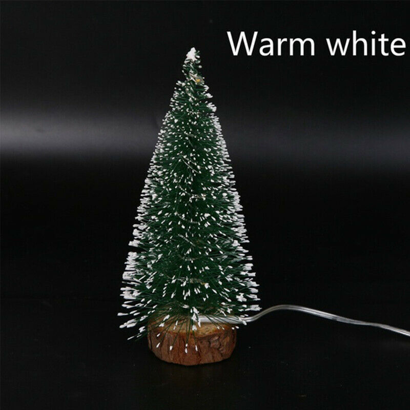 25cm Mini Christmas Tree With LED Light Ornaments Festival Table Decor Xmas Gift