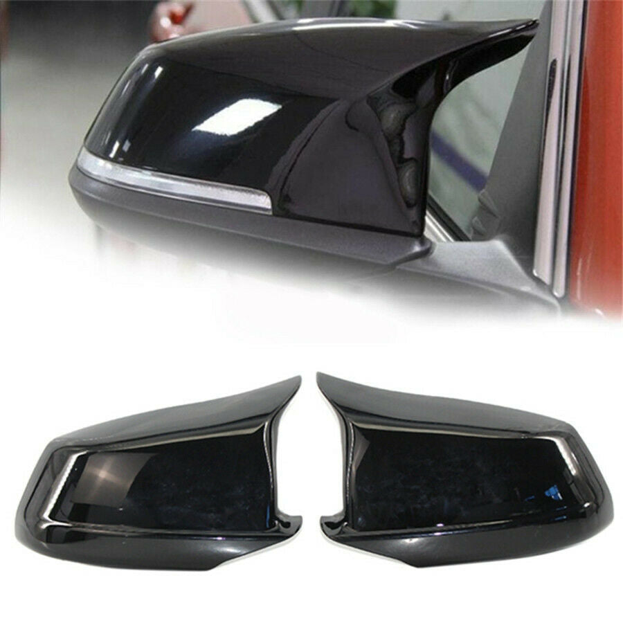 Glossy Black Door Side Wing Mirror Cover Cap For BMW 5Series F10/F11/F18 2011-13