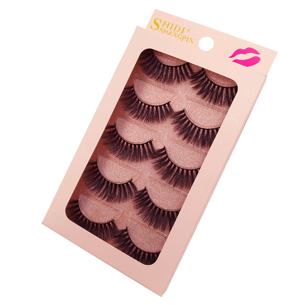 5 Pairs Mink Long Messy Cross Thick False Eyelashes for Lash Extension G904