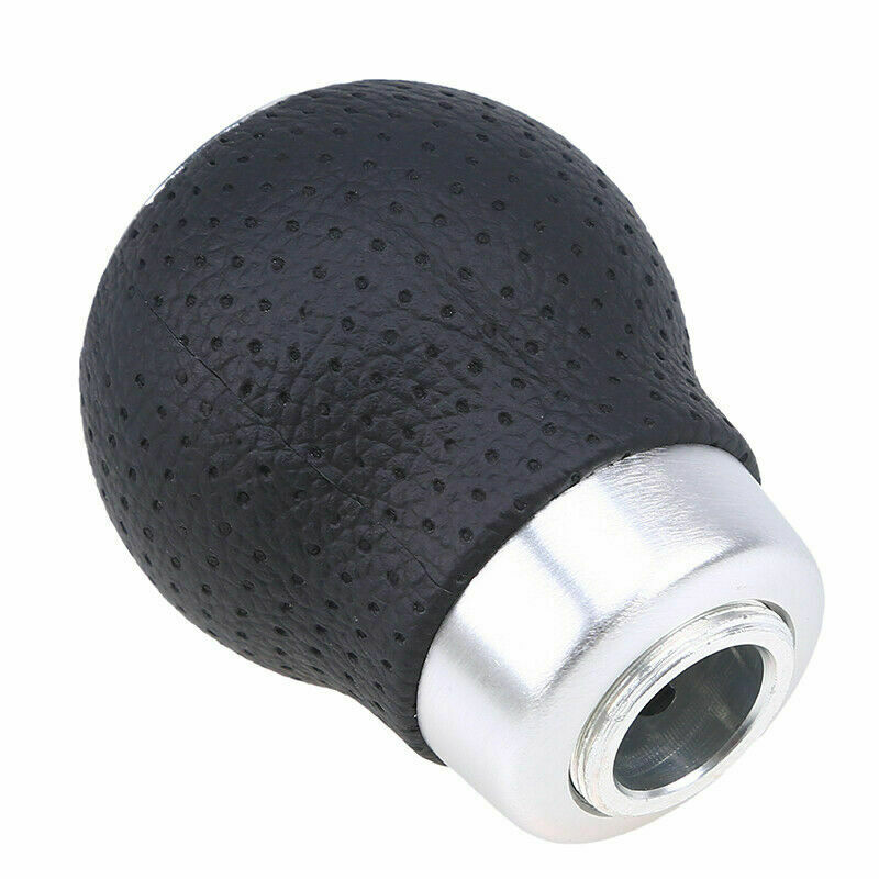 Car Gear Shift Knob Shifter Lever Head 5 Speed Universal Black Aluminum ï¼†Leather