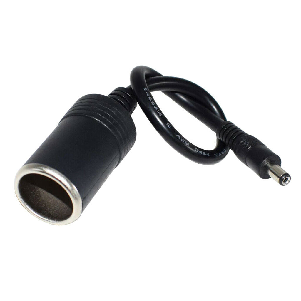 Car cigarette lighter charging cable socket to DC 5.5x2.1mm socket converter