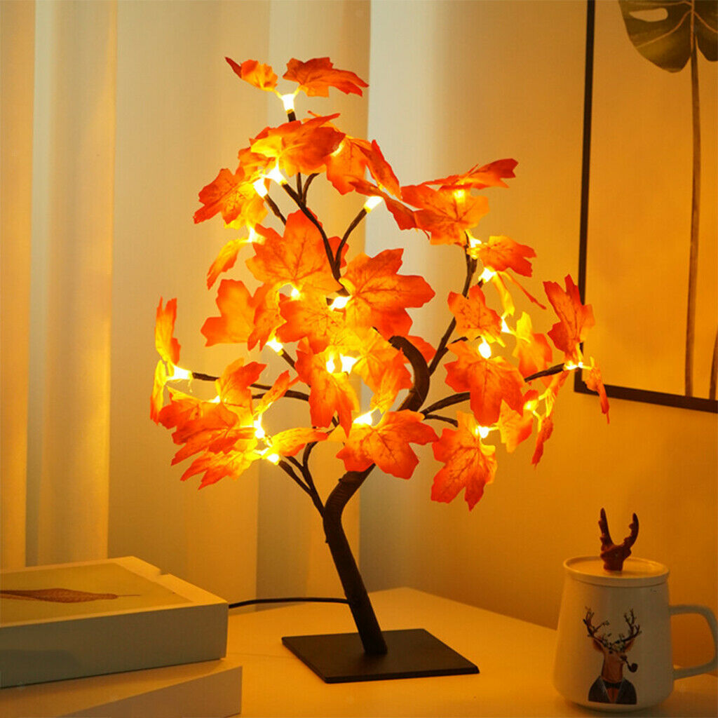 LED Autumn Maple Tree Light  Thanksgiving Party Decoration Fairy Lights