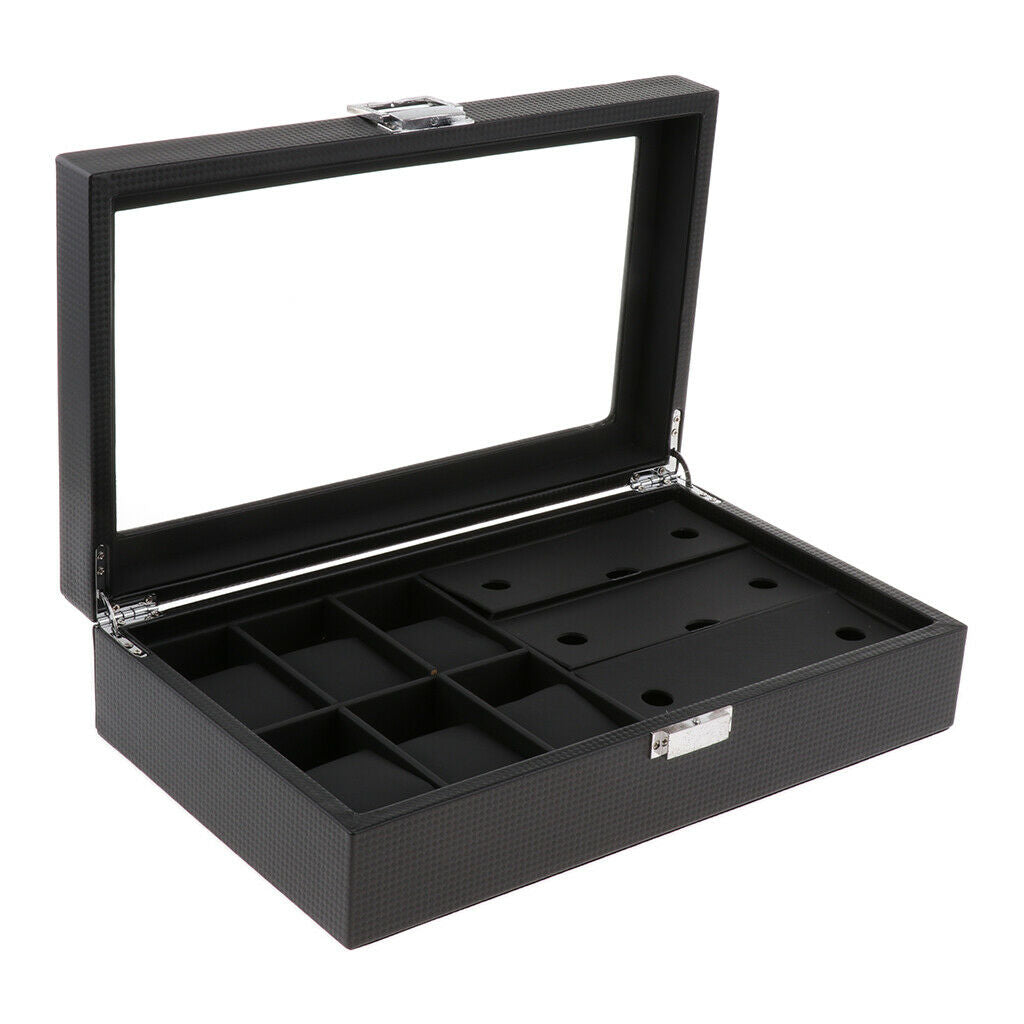 Luxury Watch Storage Case Eyewear Display Case for Men Women Black