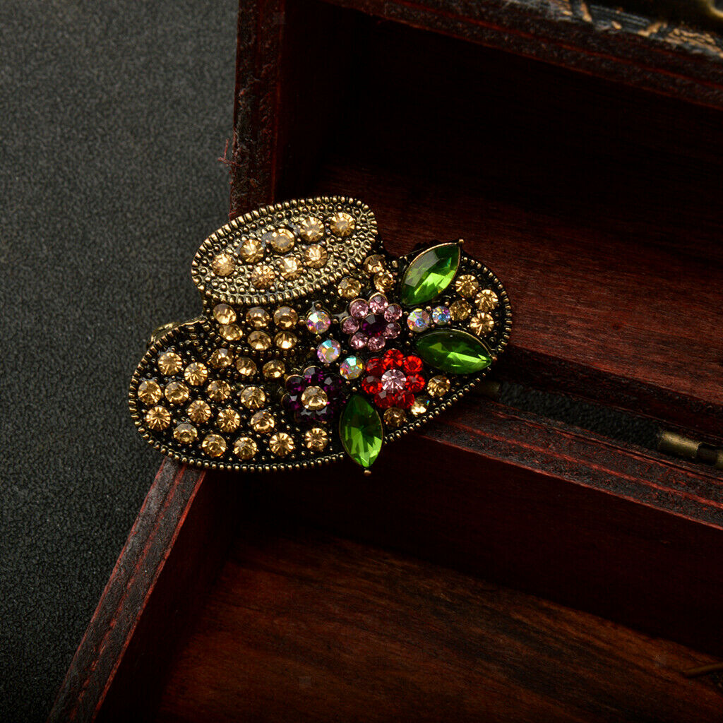 2 Pieces. Women's Fashion Brooch Hat-shaped With Red Crystal Embellishment
