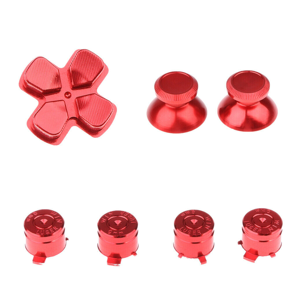 Replacement Parts Full Housing D Pad, Thumbstick & Buttons for Sony PS4 Kit-Red