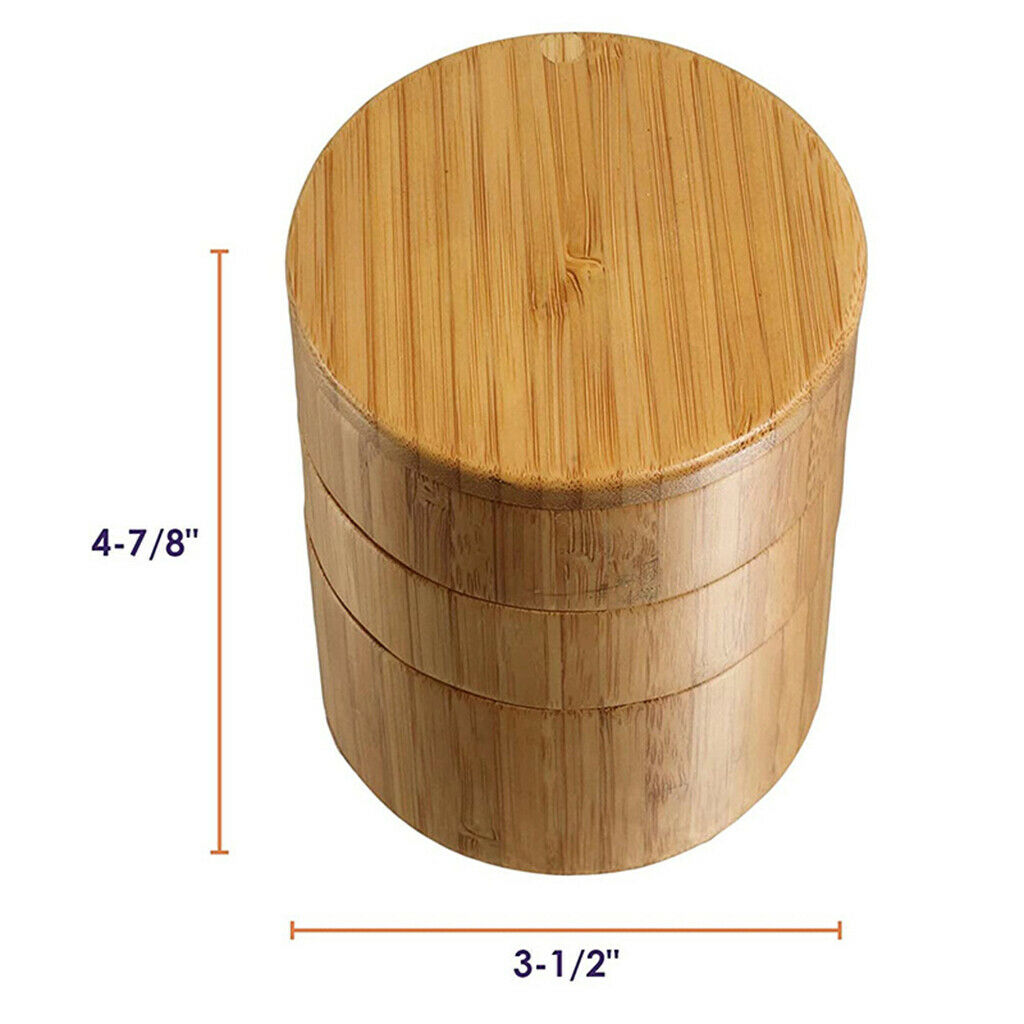 Portable Bamboo Spice Storage Box Salt Box Salt Box