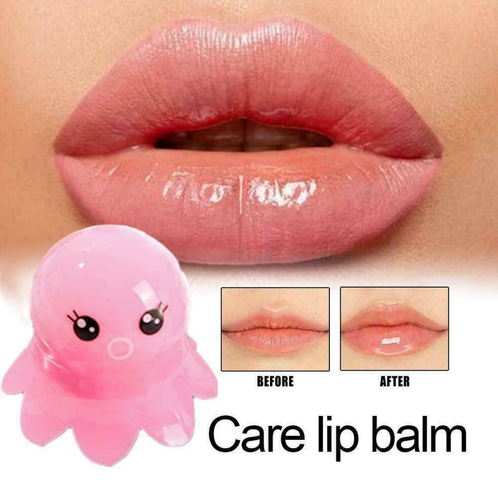 Octopus Shaped Nursing Lip Balm Moisturizing Fades Exfoliating Lip Lines T3S8