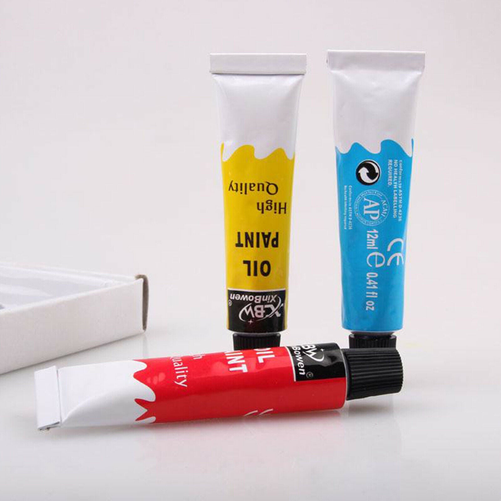 Oil Paints Tubes Set Artists Beginners Paint Pigment Rich Vivid Canvas Brush
