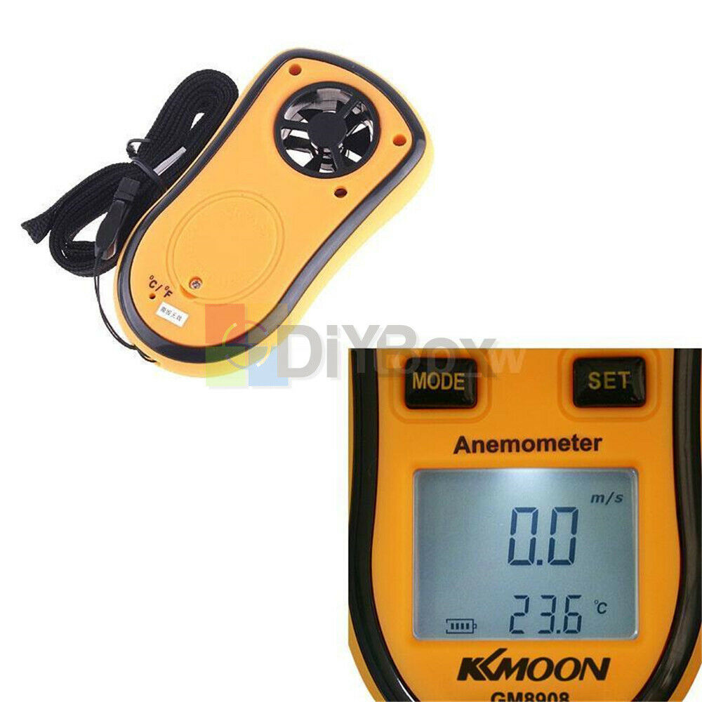 Portable LCD Digital Anemometer Wind Speed Meter Gauge Measure Temperature C/F