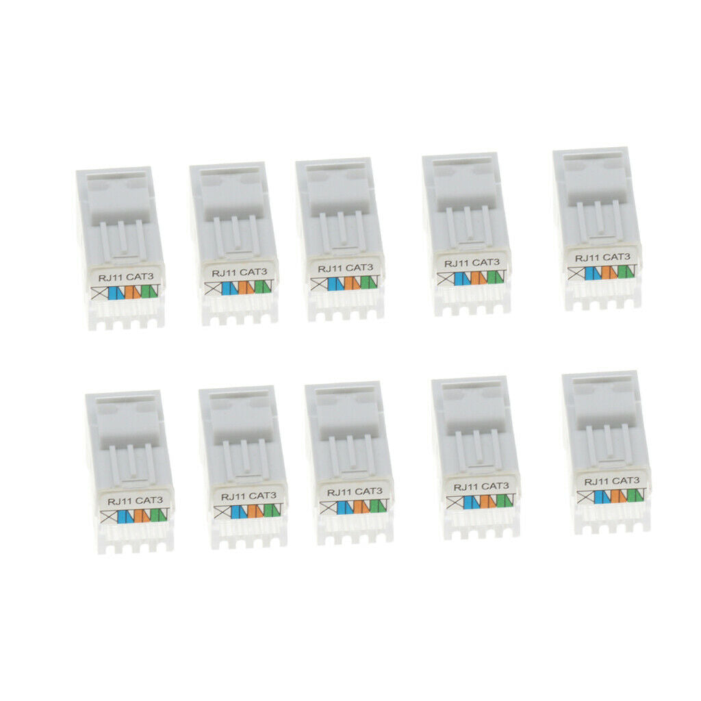 10pc CAT3 Toolless Keystone SnapIn Insert   RJ11   for DSL Voice Phone