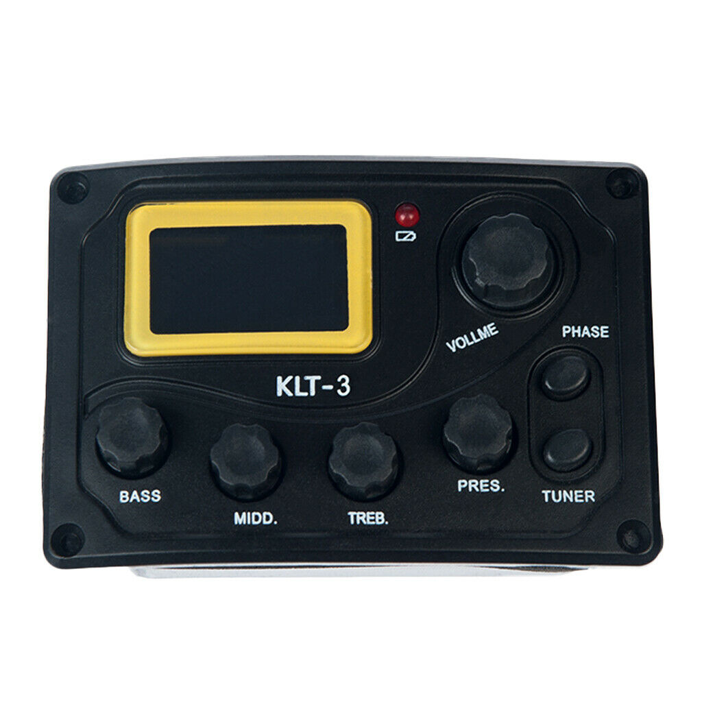 KLT-3 Acoustic Guitar Bass EQ Preamp with Micphone Tuner 4 Band Equalizer