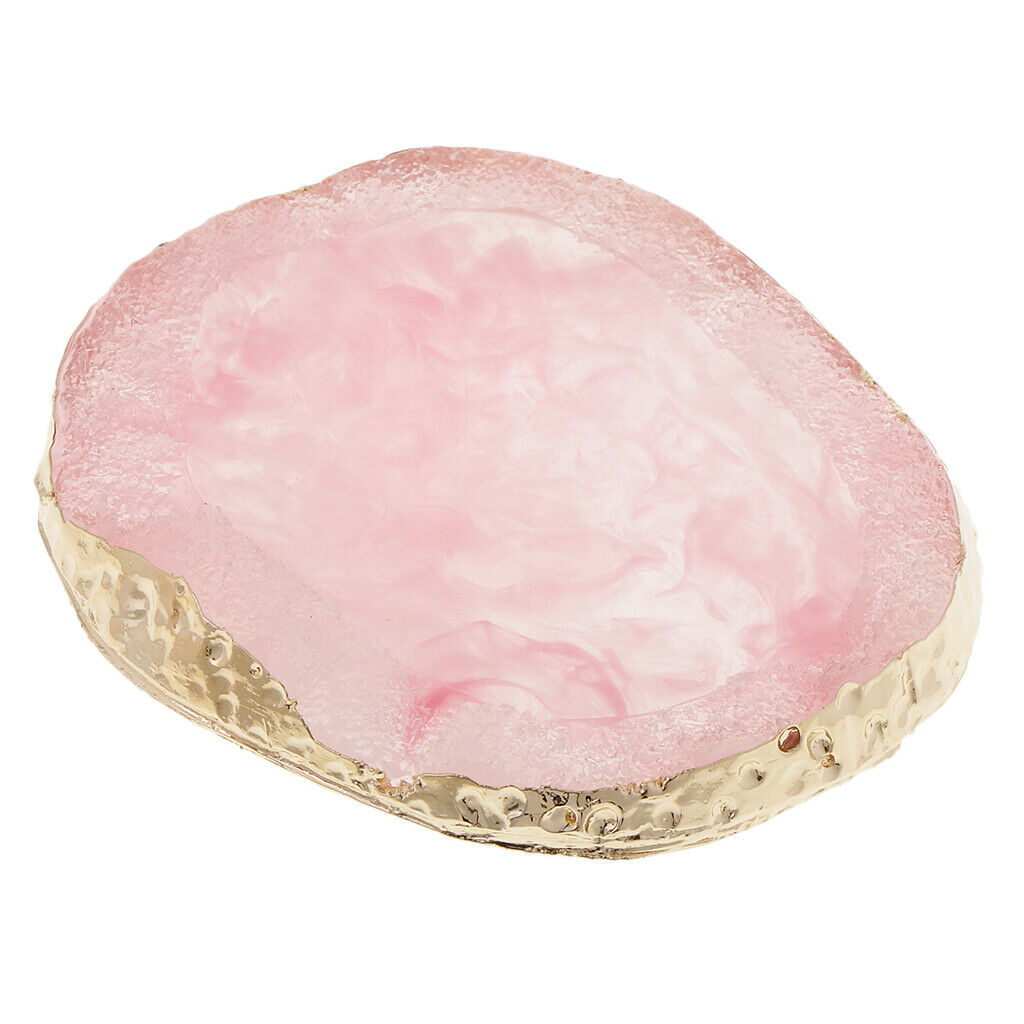 2x Imitation Agate Color Mixing Plate Jewelry Display Pad Coaster Mats Pink