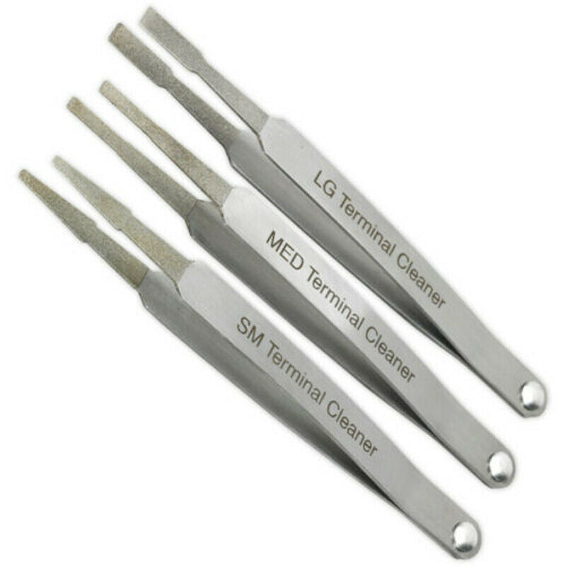 3Pcs /Set Terminal Cleaner Kit Spade Wiring Connector Tweezer Cleaning Hand Tool