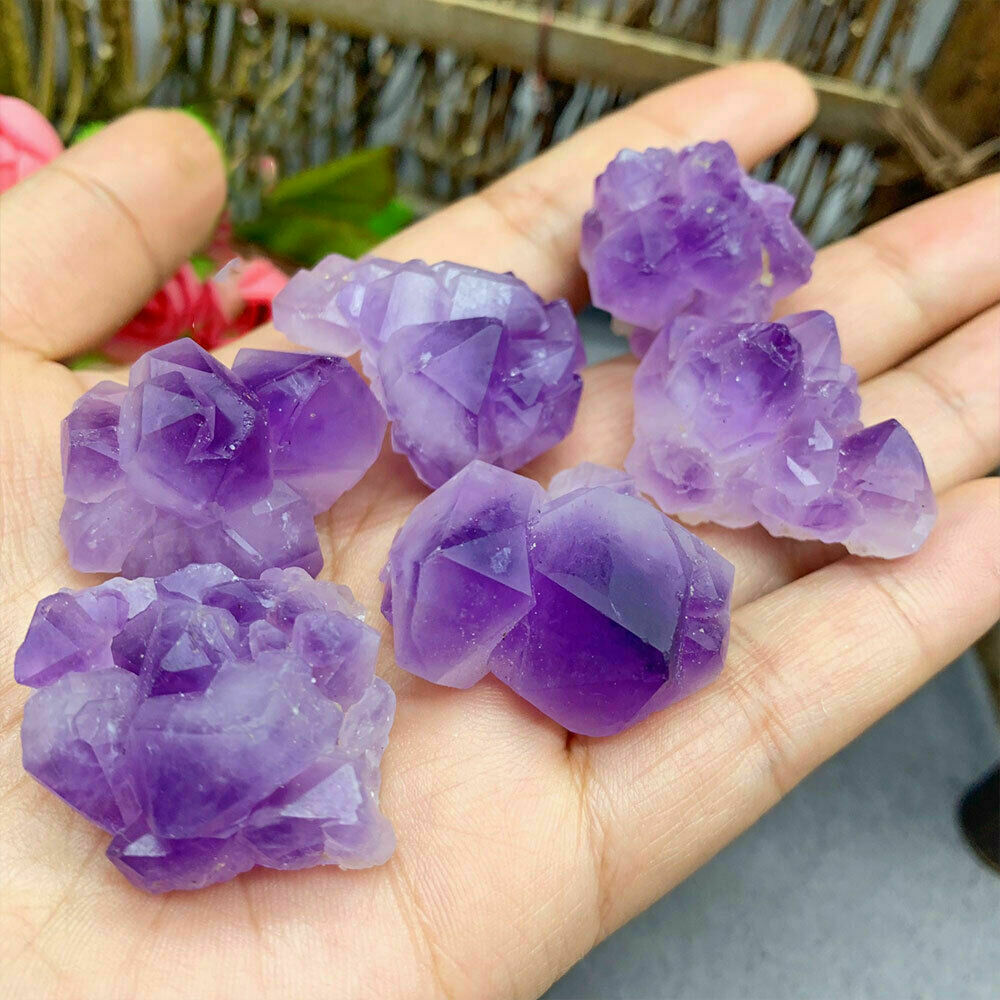100g Natural Skeletal Amethyst Gravel Rock Raw Crystal Quartz Healing Stone DIY