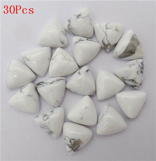 30Pcs 10x6mm Natural White Howlite Triangle Cab Cabochon Jewelry Making HH7293