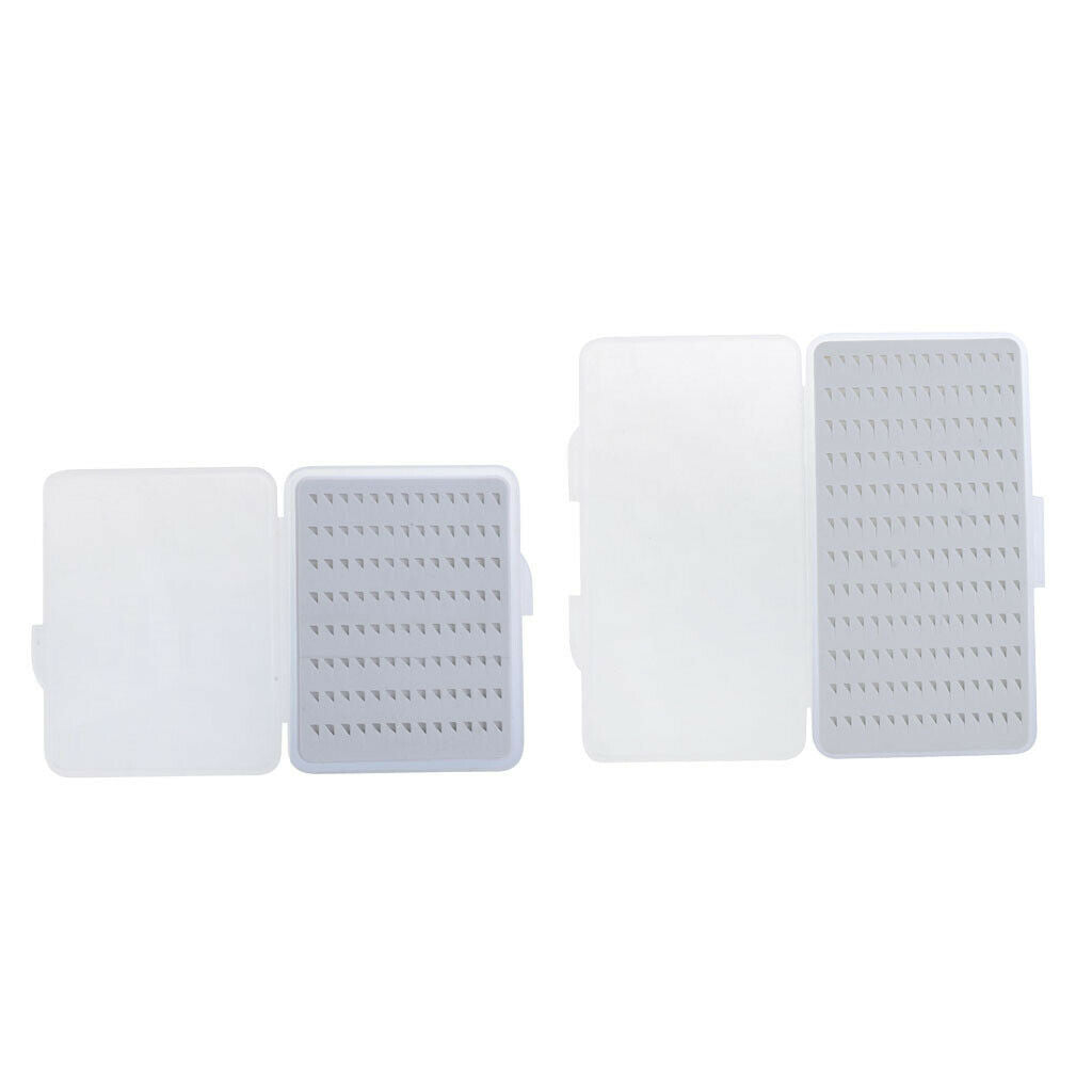 2 Pieces Dry Fly Fishing Box Tackle Box with Slot Foam for