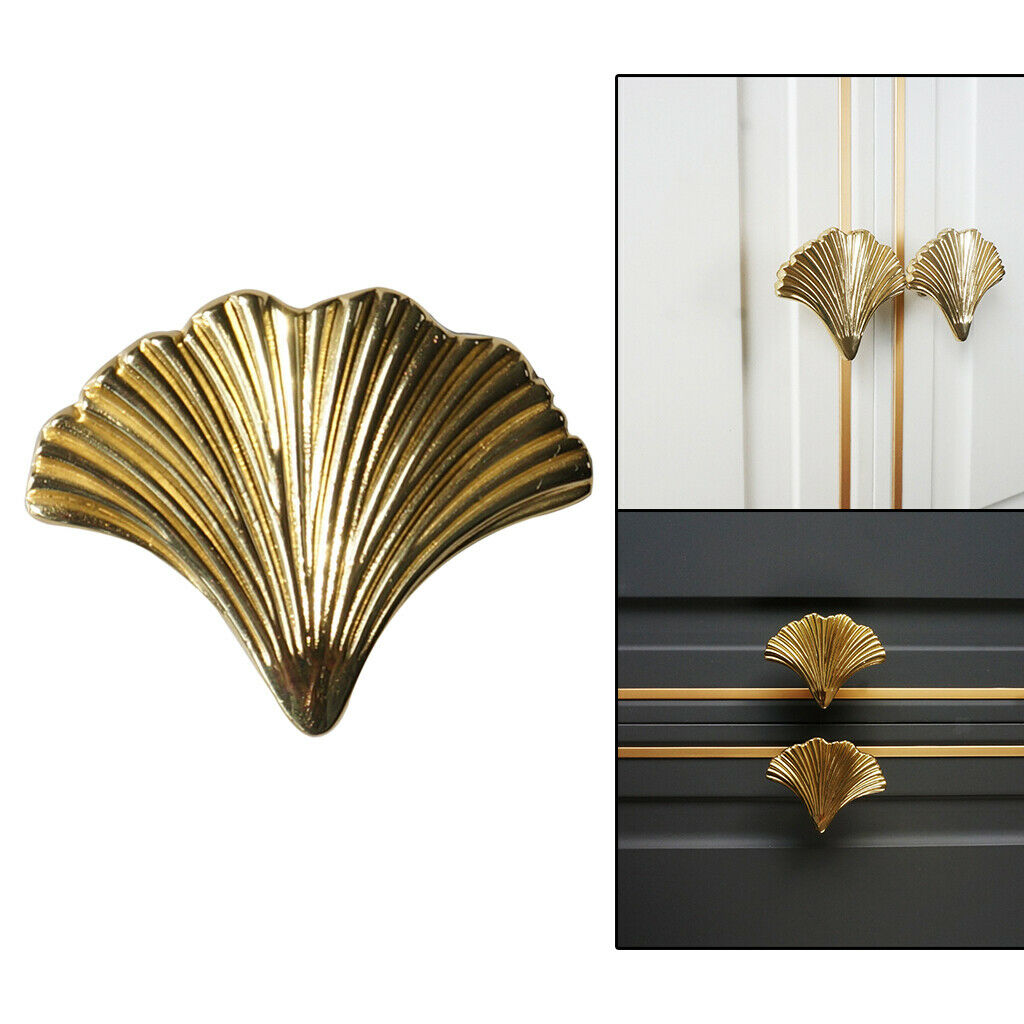 Creative Ginkgo Leaf Shaped Handles Door Wardrobe Cabinet Drawer Pulls Knobs