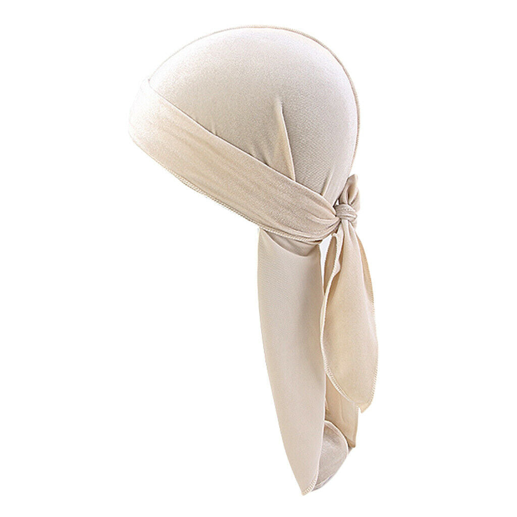 2 Pack Women Mens Fashion Soft Velvet Bandana Hat Long-Tail Muslim Headwear