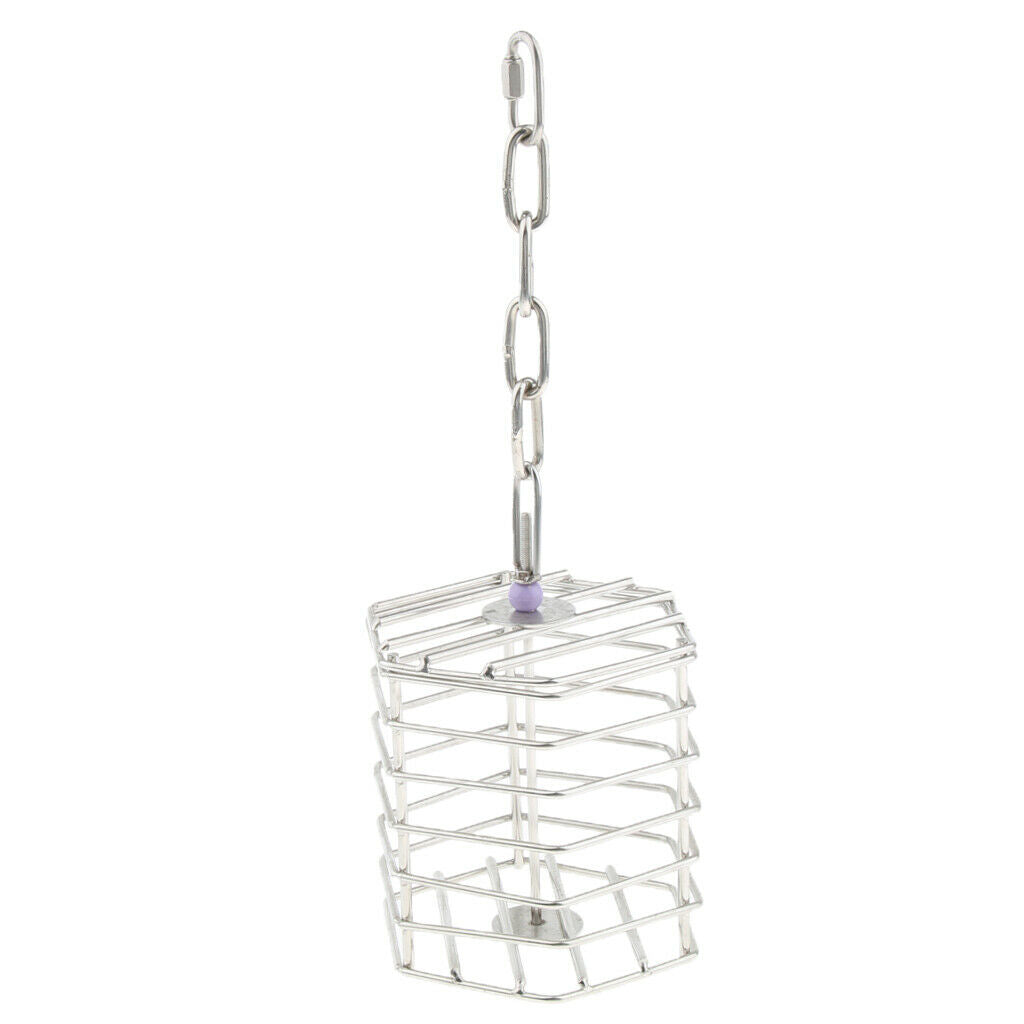 Parrot Stainless Steel Feeding Box Fruits Nuts Basket Pet Bird Foraging Feeder