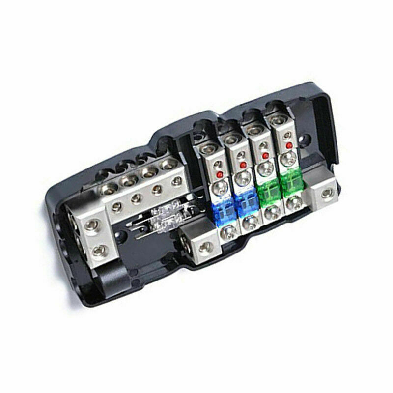 Car Audio Stereo ANL Fuse Holder Distribution 0/4GA 4 Way Fuses Box Block 50A