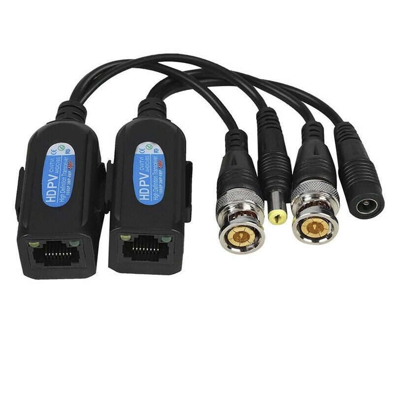 1 Pairs CCTV Coax BNC Video Power Balun Transceiver to CAT5e 6 RJ45 ConnectoBDA