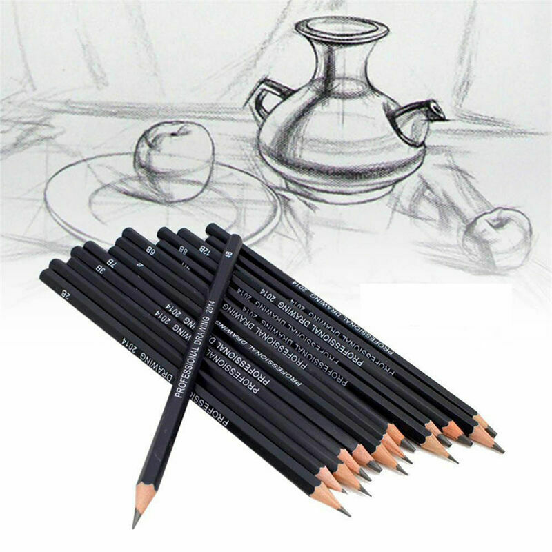 Set Of 14 Sketch Art Drawing Pencil Sketching Oil Base Artist Sketch Soft Yd