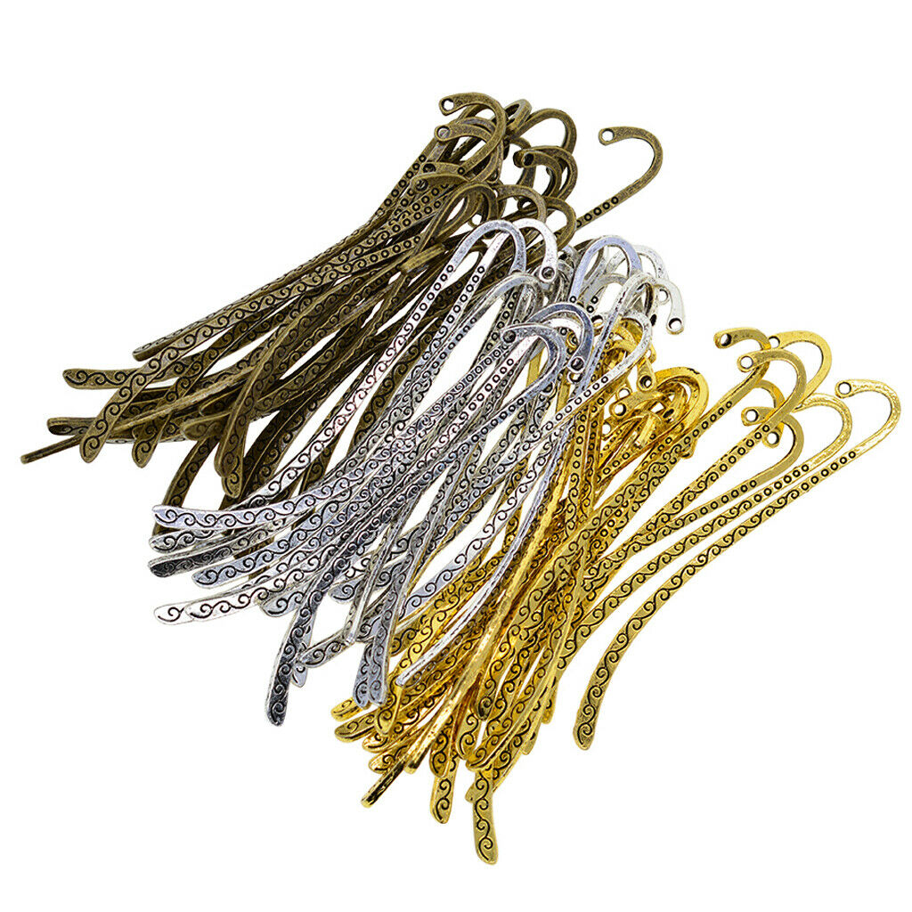 60 Pieces Mixed Colors Classical Line Delicacy Metal Beading Bookmarks for