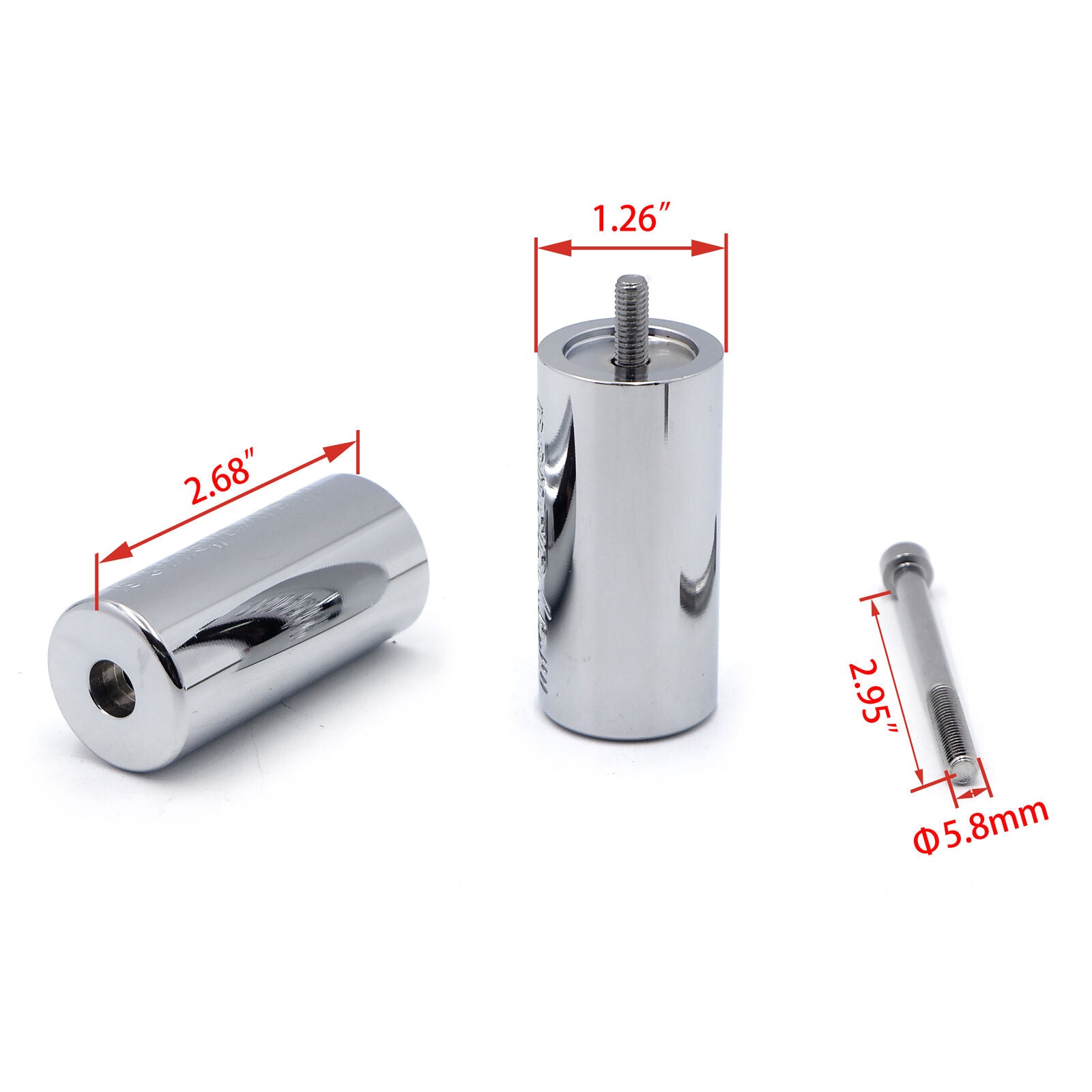 Billet Bar Ends Custom 3" Long Chrome For 1999 - 2014 Suzuki Hayabusa Gsxr1300