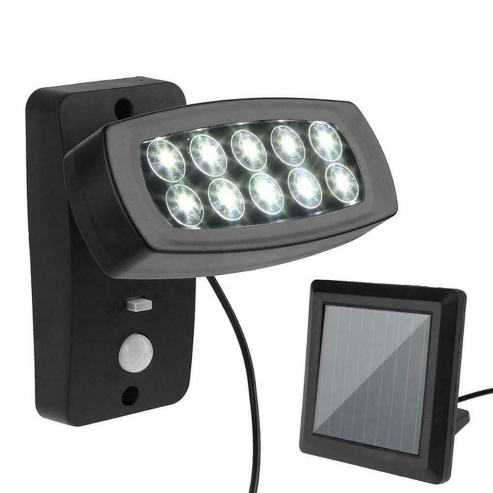 10 LED Solar Light Motion Sensor Waterproof Outdoor Garden Yard Wall Lamp @
