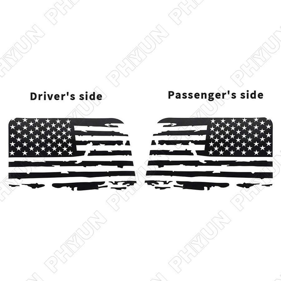 Car Rear Window USA Flag Decals Stickers L/R For Jeep Wrangler JL 4Door 2018-21