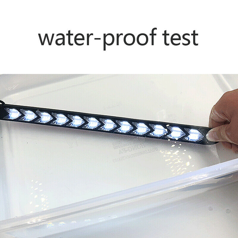 2PCS Car Daytime Running Lamp LED Flowing Light Strip Turn Signal White & Amber