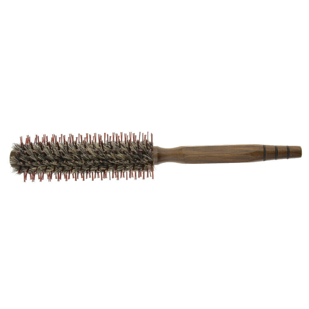 Natural Wooden Round Hair Brush Curling Styling Detangling Roll Hairbrush S