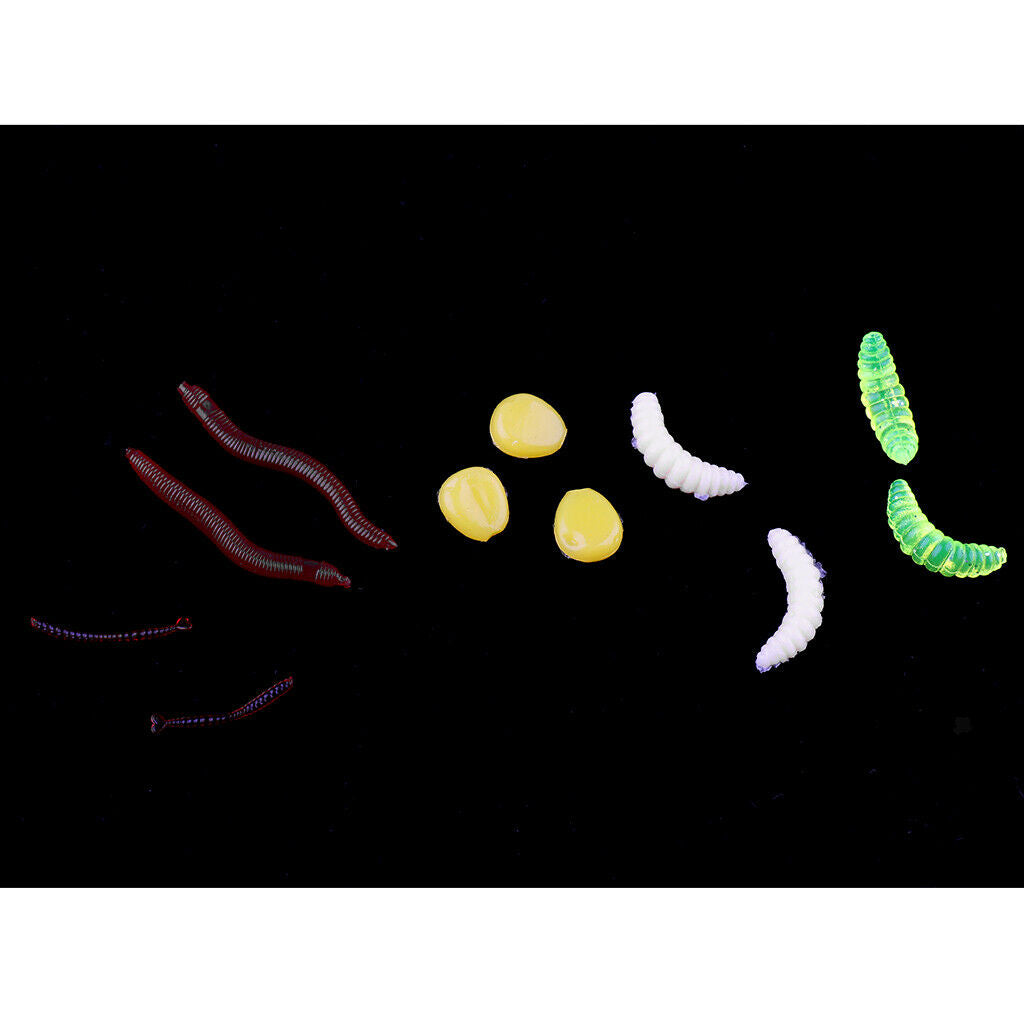 160Pcs Artificiais Fishing Worms Lure Soft  Fishing Lures Curly Grub Baits