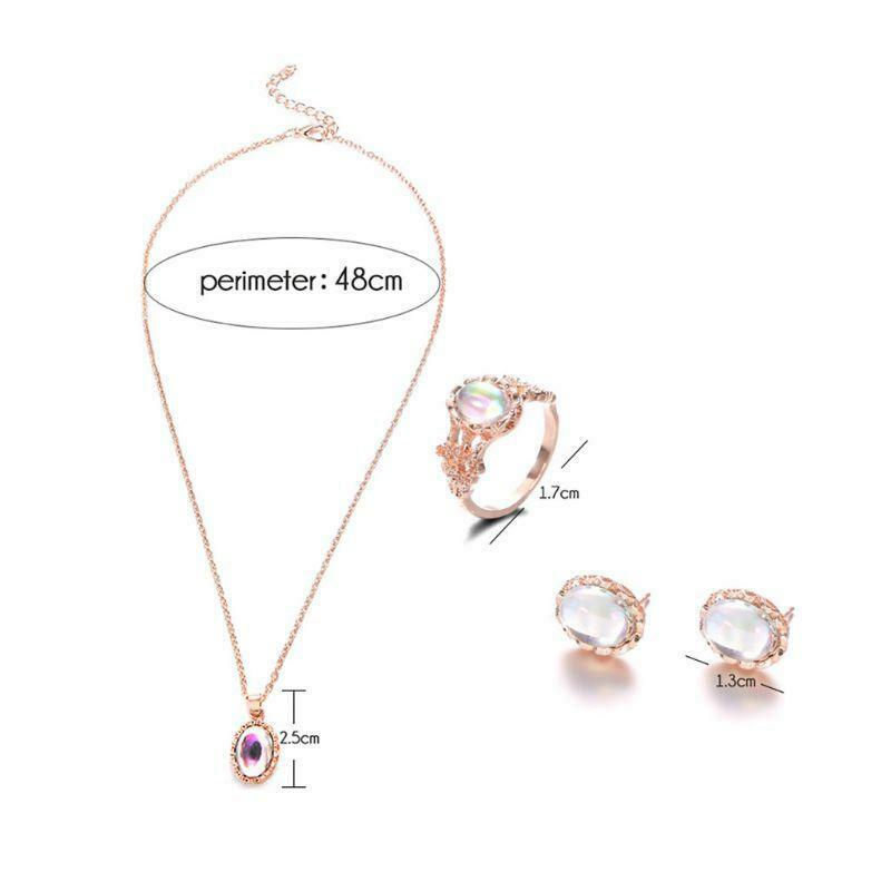 1 Set Women Jewelry Earrings Ring Necklace Pendant Stone For Gifts Wedding Party