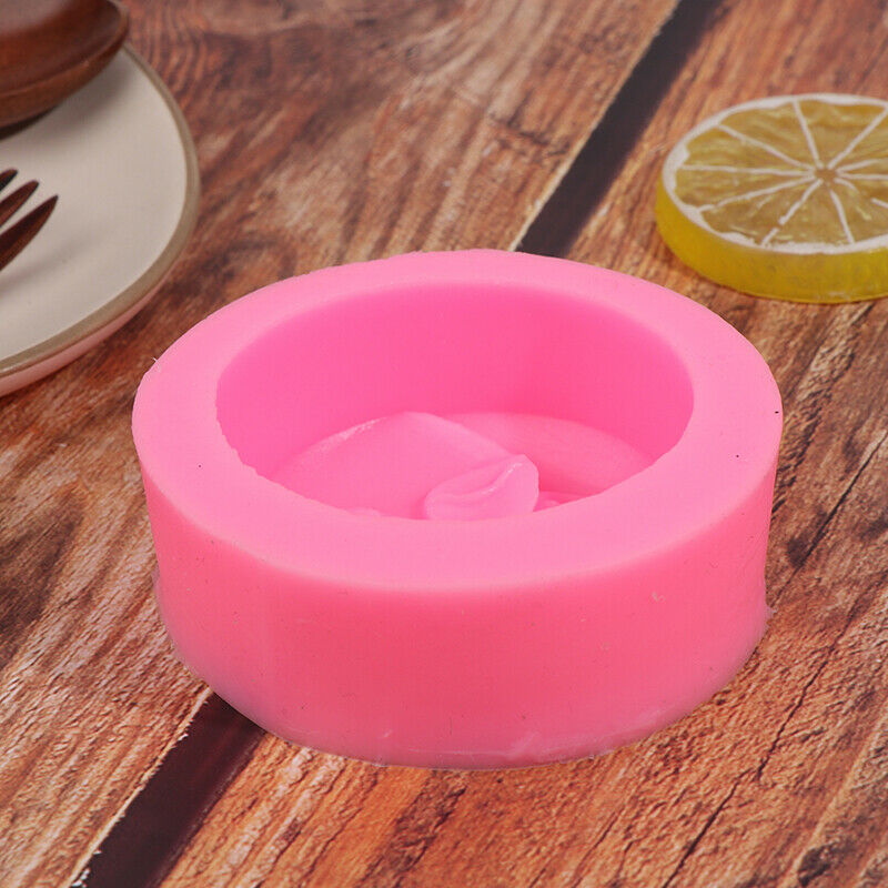Pink Soap Mold Round Shape Sun Moon Faces Silicone Mold DIY Fondant Cake .l8