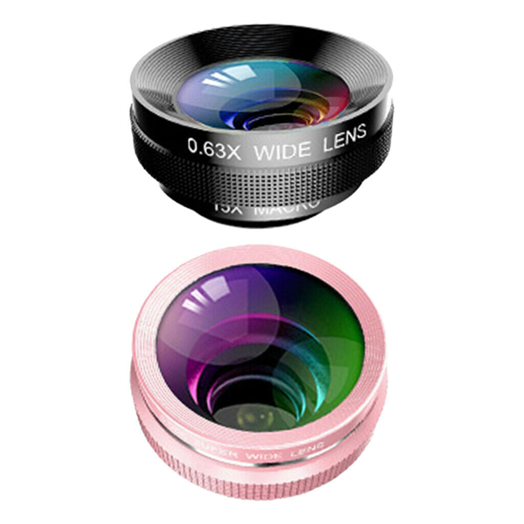 Seven-in-one set of mobile phone lenses Fisheye Wide Angle+Macro Lens Black