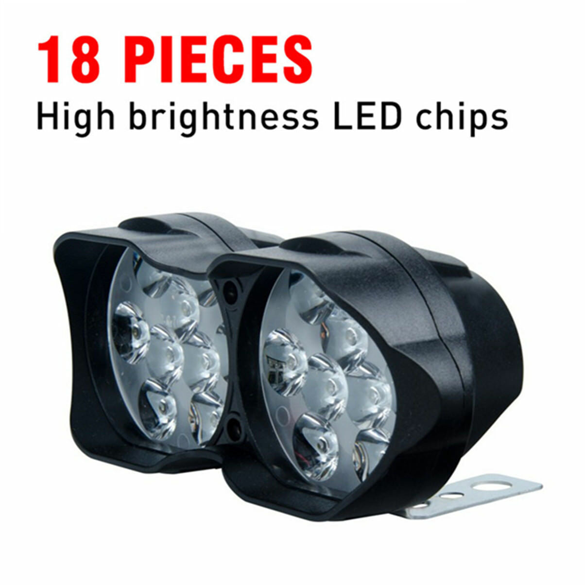 18 Led Motorcycle Light 6500K Fog Spot Lamp Moto Accessories 9-85V Waterproof