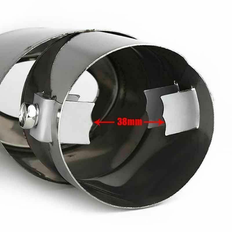 1X Universal Chrome Stainless Steel Car Exhaust Pipe Tail Muffler Tip 38-145mm
