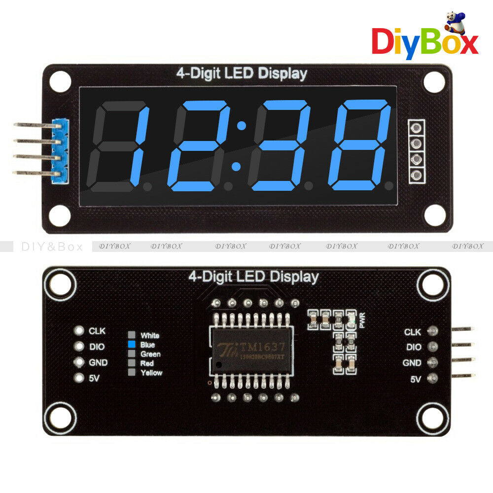 5PCS 0.56'' TM1637 4Bit Digital LED 7 Segment Clock Tube Display F Arduino Blue