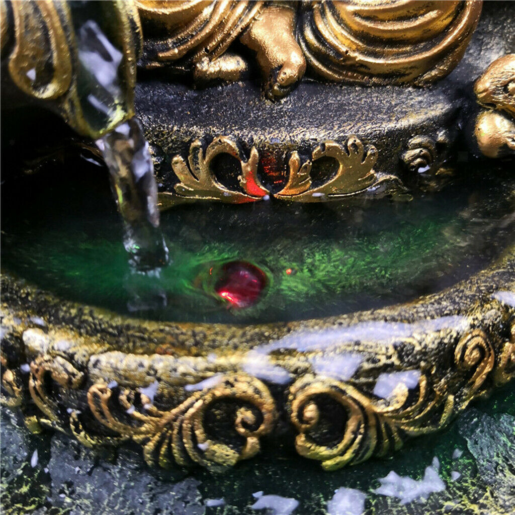 Hindu Ganesha Statue Water Fountain Waterscape Relaxing Home Decoration Arts