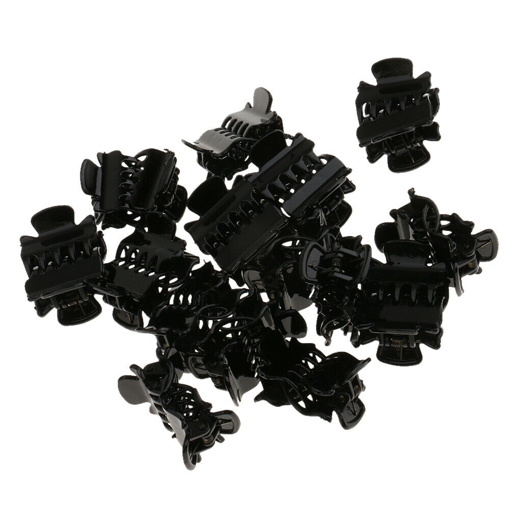 30pcs Wholesale Mini Hair Claws Clamps Bulldog Clips Hair Grips Black