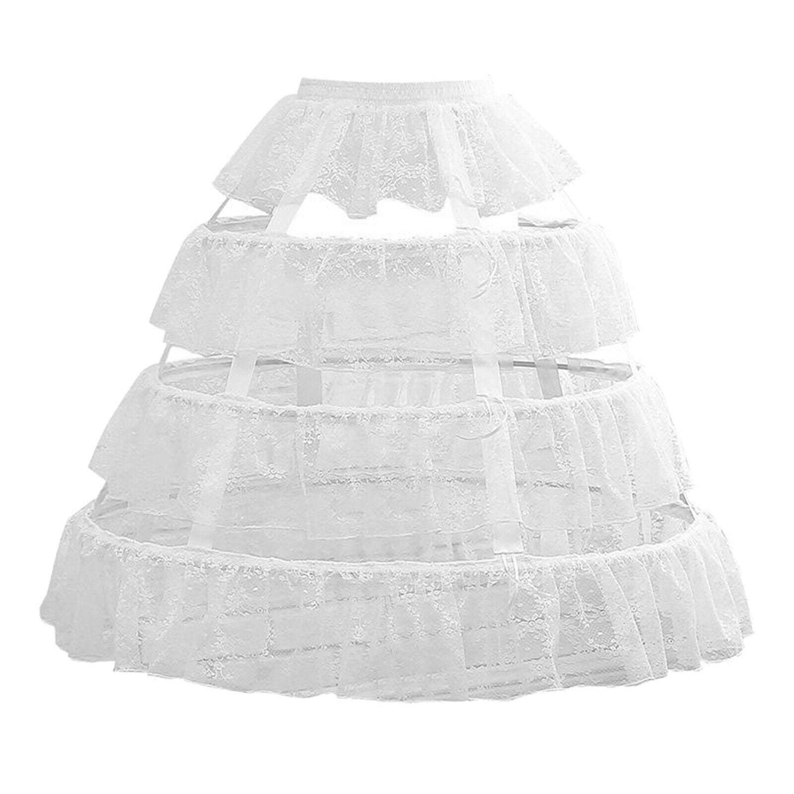 Womens Petticoat Half Slip 3 Hoop Crinoline Petticoat Skirt Bustle Skirt Pannier